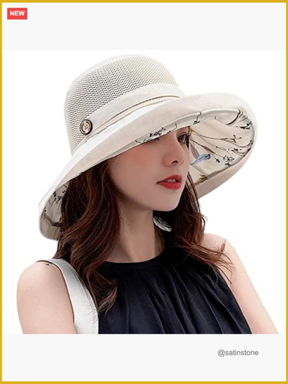 Women's Wide Brim Bucket Sun Hat UPF50+ UV Protection Packable Foldable Travel - Picture 2 of 7